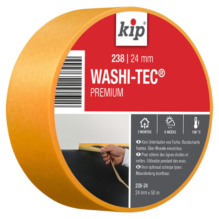 Kip 238 Washi-Tec Premium Plus Tape Yellow 24mm x 50m