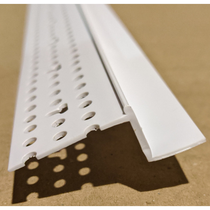 Trim-Tex 16mm Shadow Gap White PVC Feature Bead Profile 16mm x 9.5mm x 3m 1 length AS5750