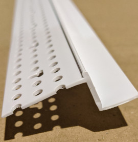 Trim-Tex 16mm Shadow Gap White PVC Feature Bead Profile 16mm x 9.5mm x 3m 1 length AS5750